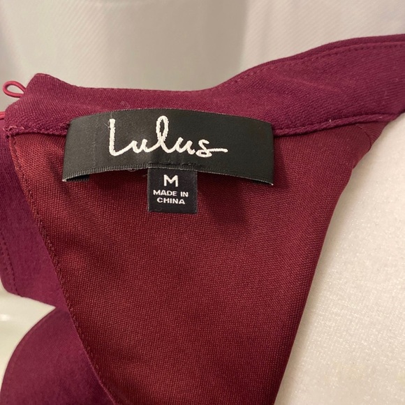 Lulus Stylish Splendor Burgundy Backless Ruffle Bodycon Midi - Picture 5 of 6